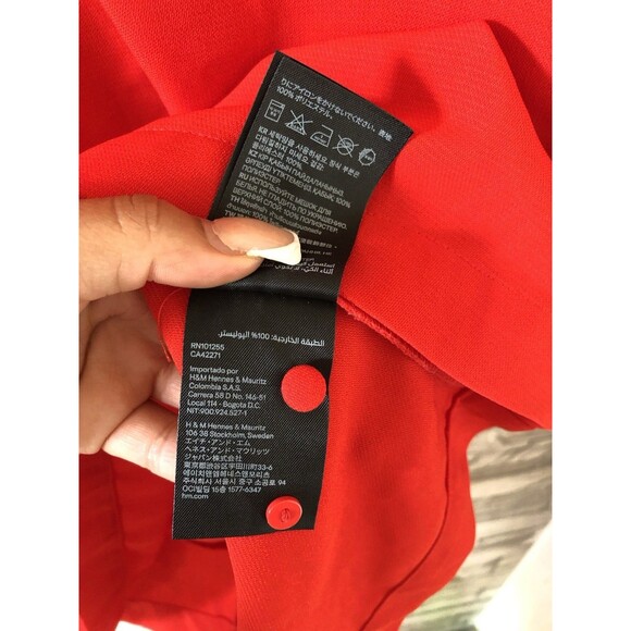 H&M Dress Women’s 6 Pearl Embellished Cuffs A Line Button Evening Classy - Picture 7 of 10